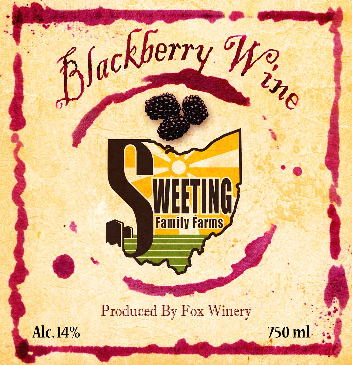 Sweeting Family Farms Blackberry Wine label