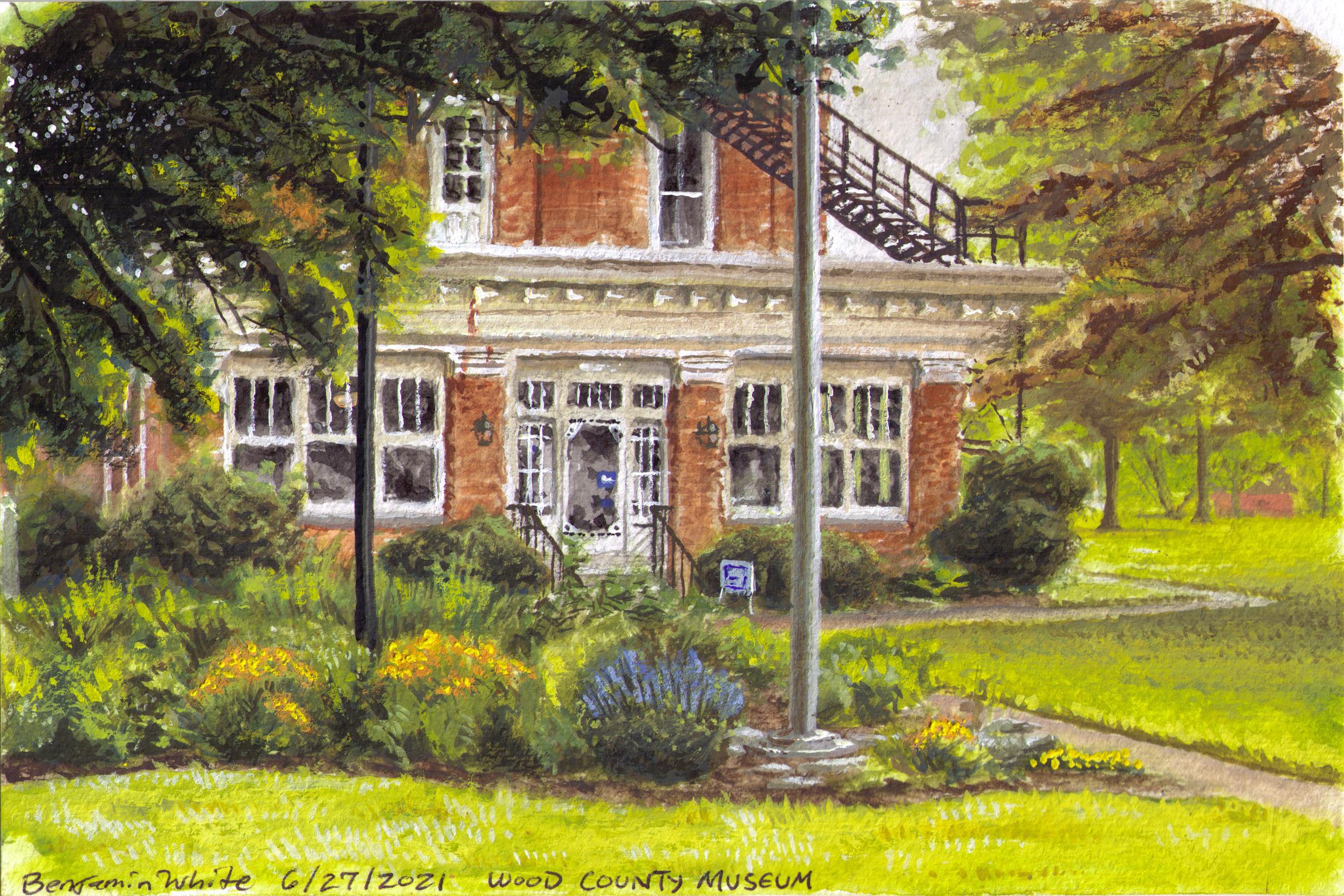 Painting of Wood County Museum and Poor Farm